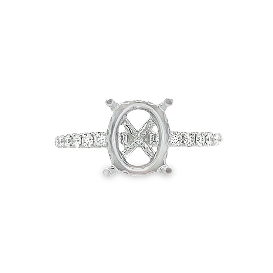 18K White Gold Diamond Semi-Mount Ring (.49ct)