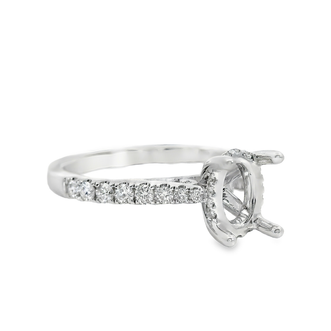 18kt White Gold Hidden Halo Natural Diamonds Semi-Mount Ring (0.29ct)