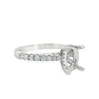 18kt White Gold Hidden Halo Natural Diamonds Semi-Mount Ring (0.29ct)