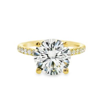 18kt Yellow Gold Lab-Grown Round Diamond and Natural Round Diamonds Engagement Ring (3.35ct)