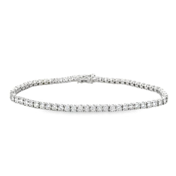 18kt White Gold Full Cut Natural Diamond Tennis Bracelet (1.66ct)