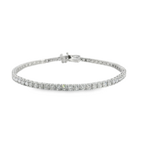 14kt White Gold 7" Lab-Grown Round Diamond Tennis Bracelet (4.57ct)