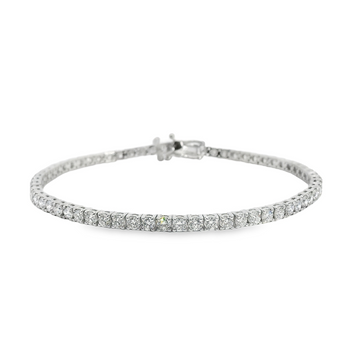 14kt White Gold 7" Lab-Grown Round Diamond Tennis Bracelet (4.57ct)