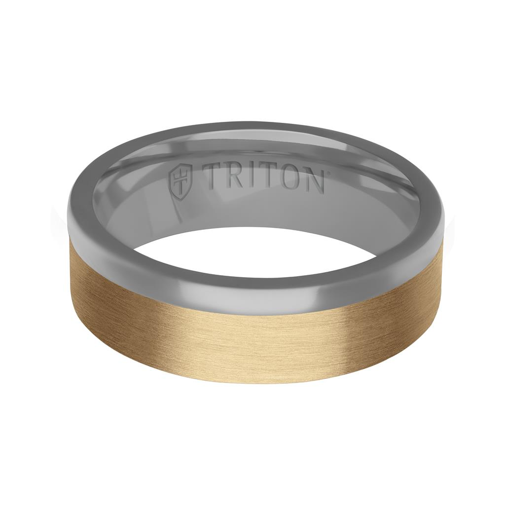 Triton 14kt Yellow Gold and Tantalum 7mm Matte Finish Ring