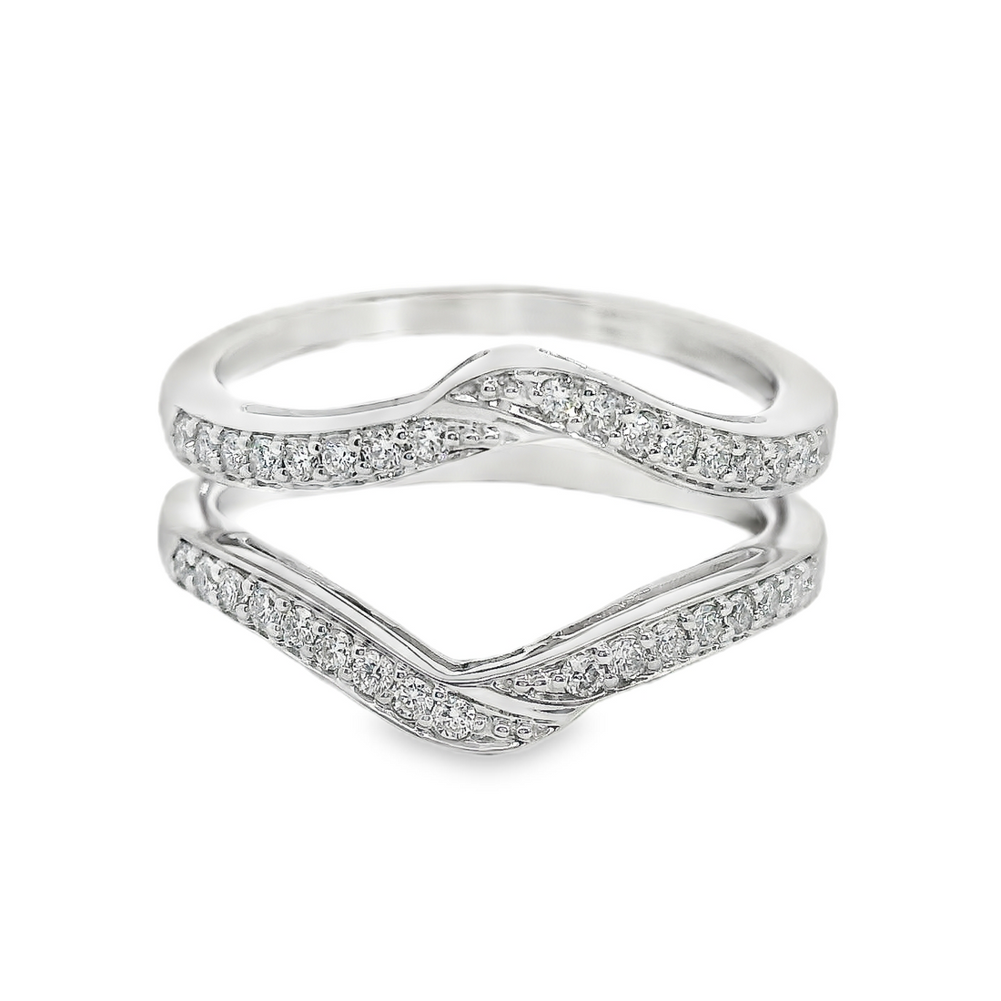 14kt White Gold Lab-Grown Round Diamond Ring Guard (.26ct)