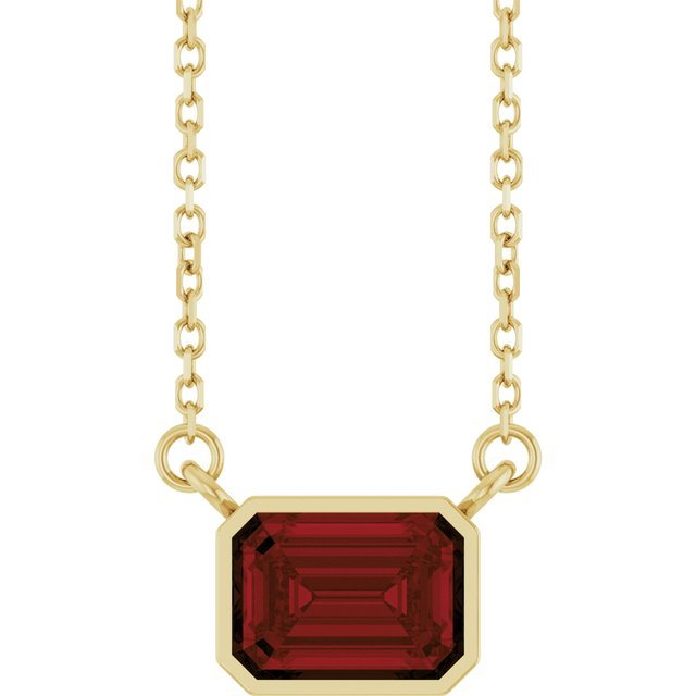14kt Yellow Gold Natural Emerald-Cut Garnet Pendant (1.25ct)