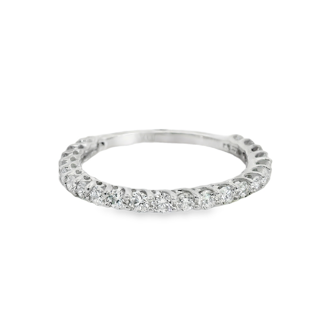 14kt White Gold Lab-Grown Round Diamond Shared Prong Wedding Ring (.65ct)