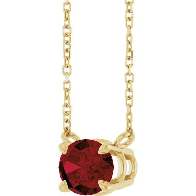 14kt Yellow Gold Natural Mozambique Oval Garnet Pendant (1.50ct)
