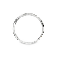 18kt White Gold Natural Round Diamonds Curved Wedding Ring (.30ct)