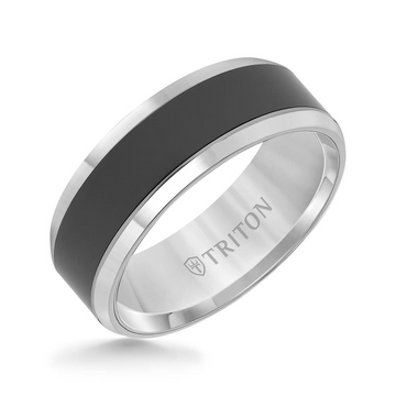 Triton Gray Tungsten 8mm Polished Finish Ring