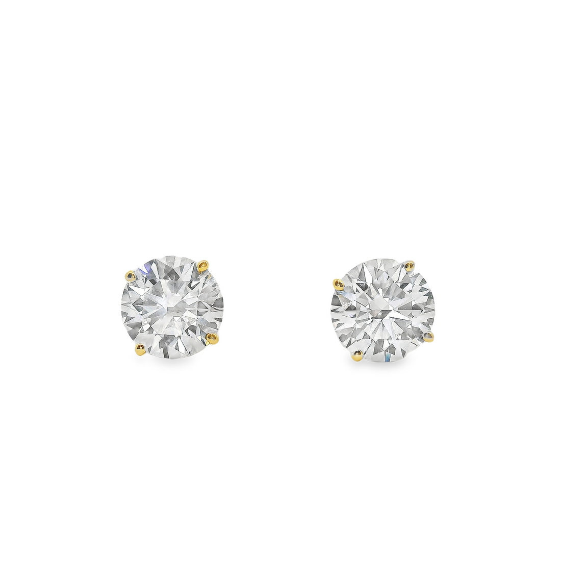 14kt Yellow Gold Lab-Grown Round Diamond Stud Earrings (2.50ct)