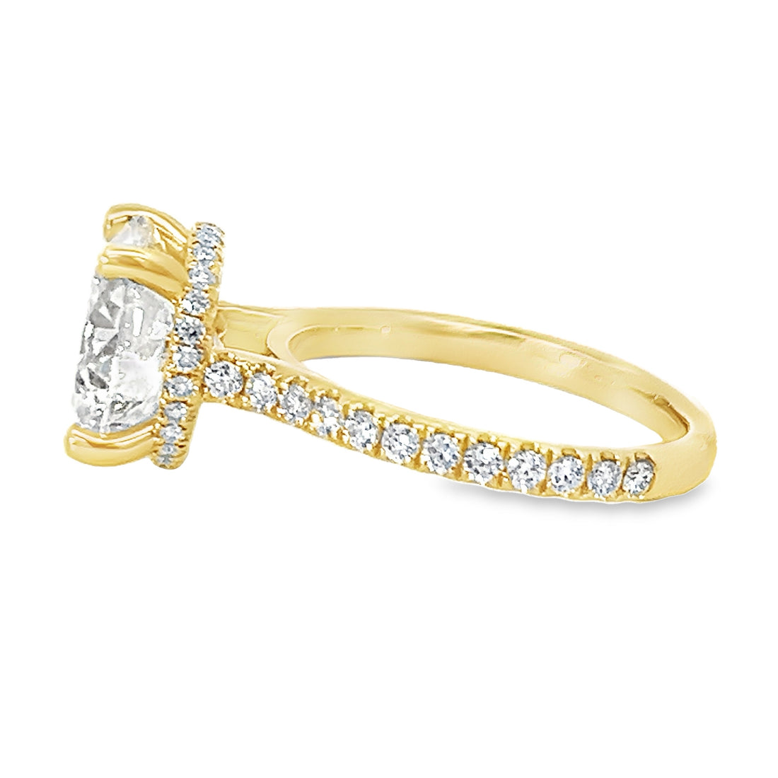 18K Yellow Gold Lab-Grown Round Diamond Engagement Ring (4.03ct)