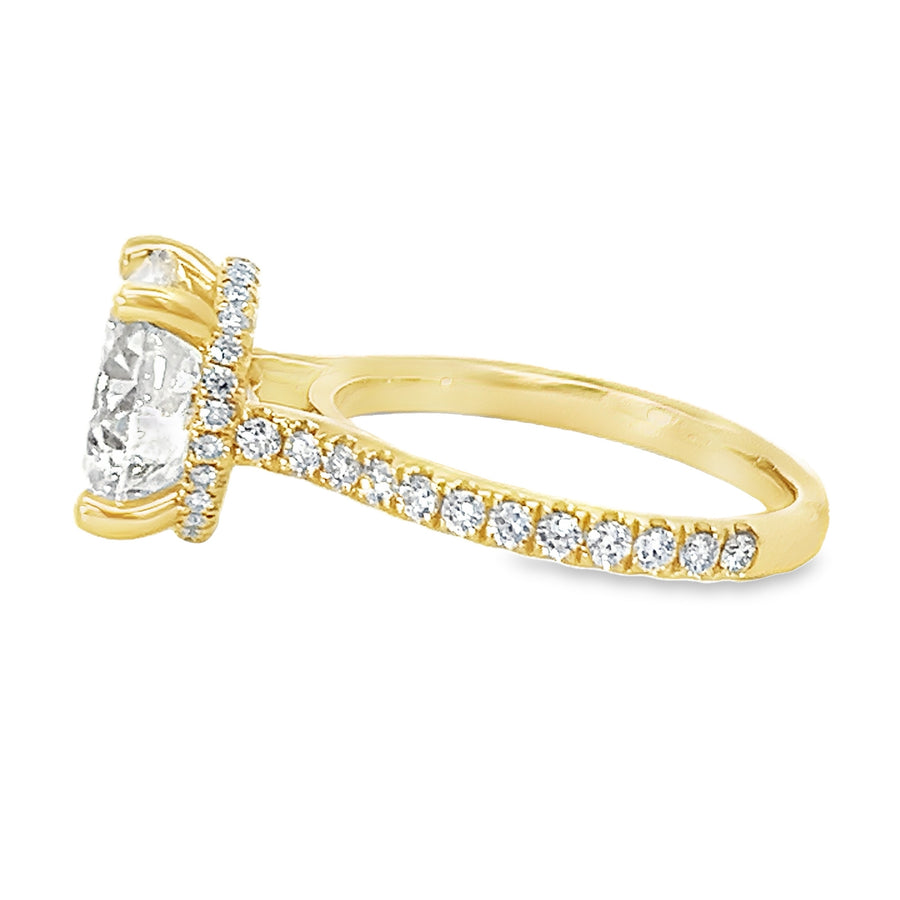 18K Yellow Gold Lab-Grown Round Diamond Engagement Ring (4.03ct)