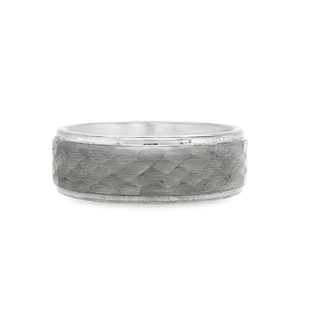 Triton 8mm Tungsten Carbide Hammer FInish Comfort Fit Ring