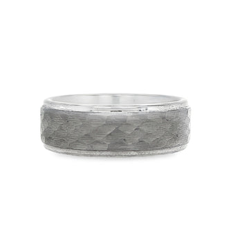 Triton 8mm Tungsten Carbide Hammer FInish Comfort Fit Ring
