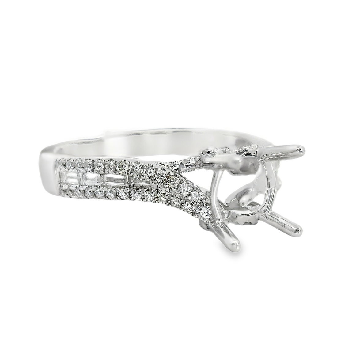 18kt White Gold Full-Cut Diamond Semi-Mount Ring (.44ct)