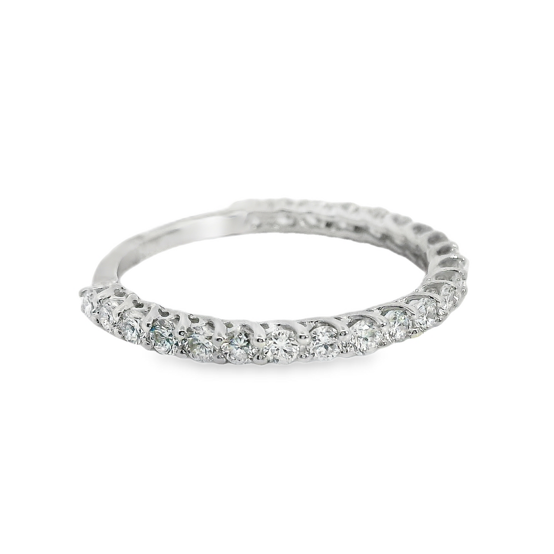 14kt White Gold Lab-Grown Round Diamond Shared Prong Wedding Ring (.65ct)