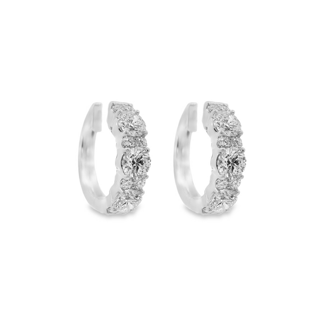 14kt White Gold Lab-Grown Diamond Small Hoop Earrings (1.96ct)