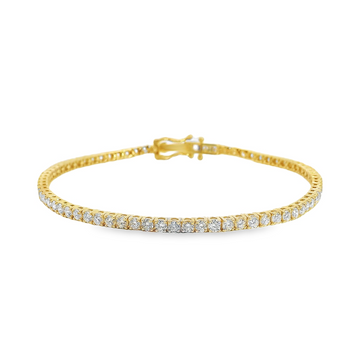 14kt Yellow Gold 7" Lab-Grown Round Diamond Tennis Bracelet (3.39ct)