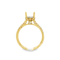 18kt Yellow Gold Full-Cut Diamond Hidden Halo Semi-Mount Ring (.28ct)