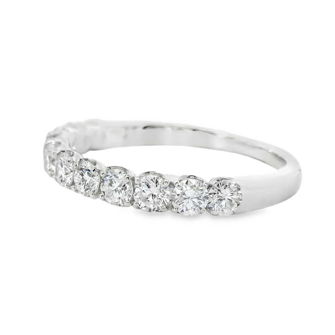 18kt White Gold Natural Round Diamond Wedding Ring (.81ct)