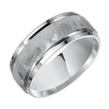 Goldman 14K White Gold 8mm Comfort Fit Wedding Ring