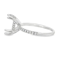 18kt White Gold Hidden Halo Natural Diamonds Semi-Mount Ring (0.25ct)