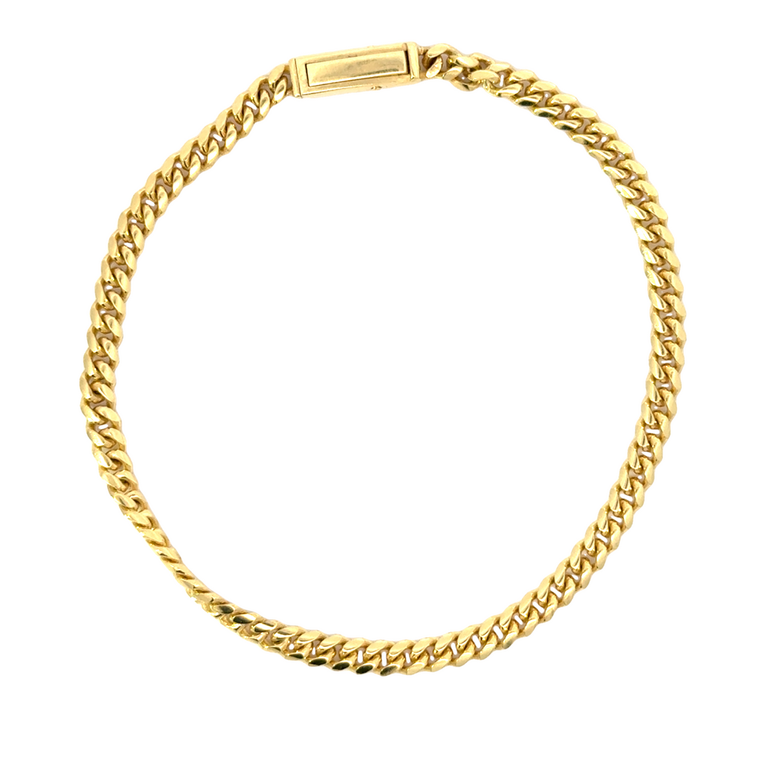 14K Yellow Gold 7" 3.5mm Curb Style Bracelet (7.54g)