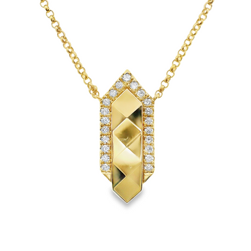 18kt Yellow Gold Natural Diamond Free Form Pendant (0.1ct)