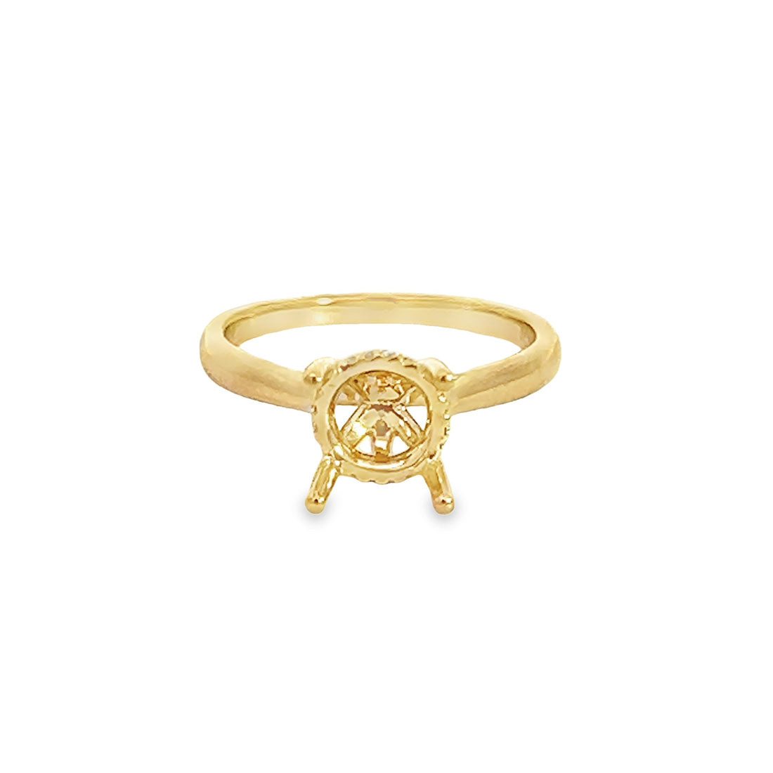 18K Yellow Gold Natural Diamond Semi-Mount Ring (.06ct)