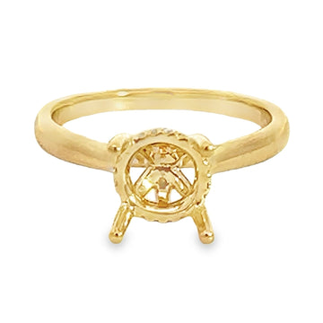 18K Yellow Gold Natural Diamond Semi-Mount Ring (.06ct)