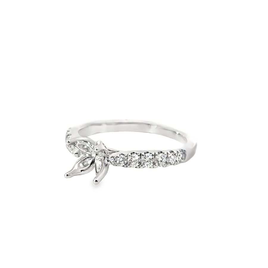 18kt White Gold Natural Round Diamond Semi-Mount Ring (.47ct)