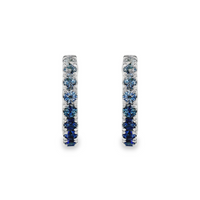 18kt White Gold Natural Round Sapphire Huggie Earrings (.52ct)
