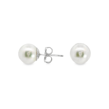 14kt White Gold Japanese Akoya Cultured Pearl Earrings