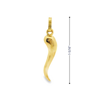 18kt Yellow Gold Italian Made Horn Pendant (1.53g)