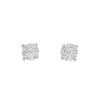 14kt White Gold Lab-Grown Round Diamond Four-Prong Stud Earrings (.95ct)