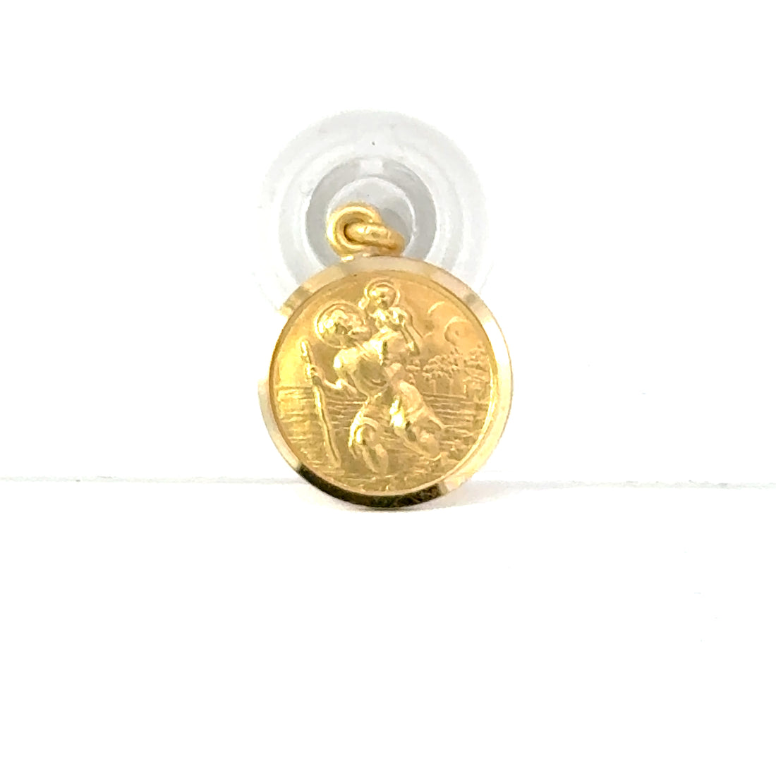 18K Yellow Gold 15mm St. Christopher Metal Pendant (2.53g)