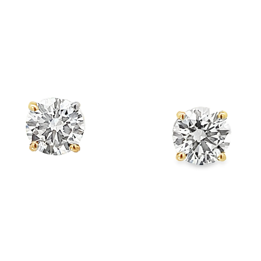 14K Yellow Gold Lab-Grown Diamond Stud Earrings (2.00ct)