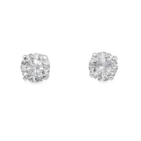14kt White Gold Lab-Grown Round Diamond Stud Earrings (3.0ct)