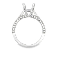 18kt White Gold Cathedral Natural Diamonds Semi-Mount Ring (0.52ct)