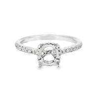 18kt White Gold Natural Round Diamond Semi-Mount Ring (.26ct)