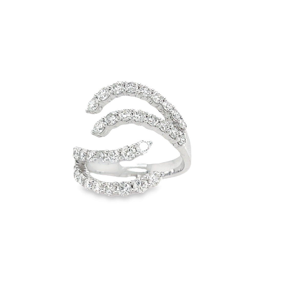 18kt White Gold Natural Diamond Bypass Ring (1.53ct)