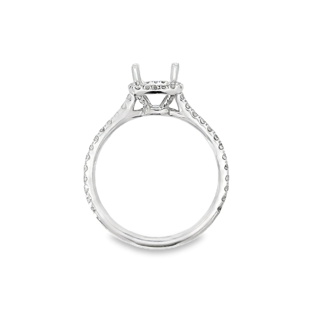 18kt White Gold Diamond Halo Semi-Mount Ring (.45ct)