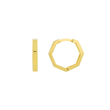 14kt Yellow Gold Hexagonal Shaped Hoop Earrings (1.81g)