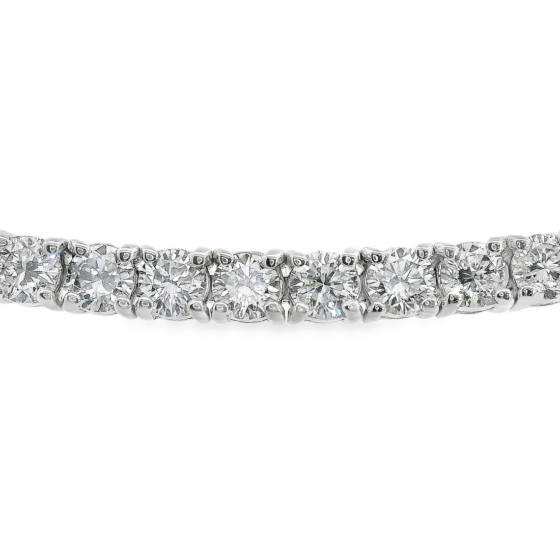 14kt White Gold 7" Lab-Grown Round Diamond Tennis Bracelet (4.57ct)