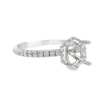 18kt White Gold Full-Cut Diamond Hidden Halo Semi-Mount Ring (.27ct)