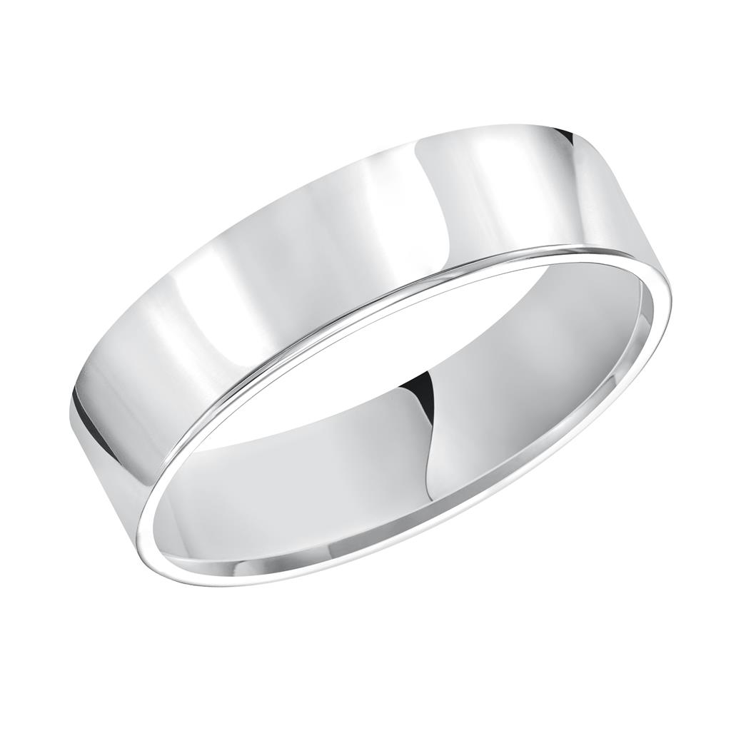 Goldman 14kt White Gold Flat 5mm Ring