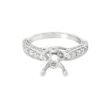 18kt White Gold Cathedral Natural Diamonds Semi-Mount Ring (0.56ct)