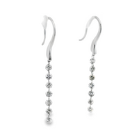 18kt White Gold Round Natural Diamonds Drop Earrings (.68ct)