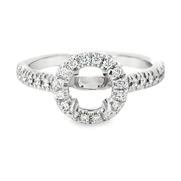 18kt White Gold Halo Natural Diamonds Semi-Mount Ring (0.23ct)